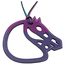 Hermès-Hermes Paddock Cheval Keychain-Blue,Purple