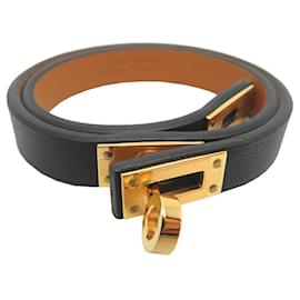 Hermès-Hermes Mini Kelly Double Tour Charm Bracelet-Brown,Black