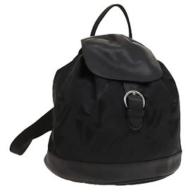 Salvatore Ferragamo Backpack Nylon Black Silver Auth 130220 Black Silvery