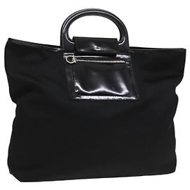 Borsa a mano Salvatore Ferragamo in nylon nero e argento Auth bs27184 Nero Argento