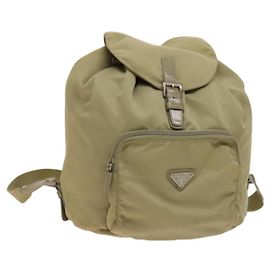 PRADA Rucksack aus Nylon Khaki Silber authentisch bs27513 Silber Khaki