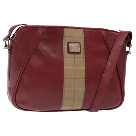 Autre Marque Bolsa de Ombro Burberrys em Couro Vermelho Dourado Auth bs28022 Vermelho Dourado