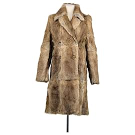 Sandro Brown fur coat Brown