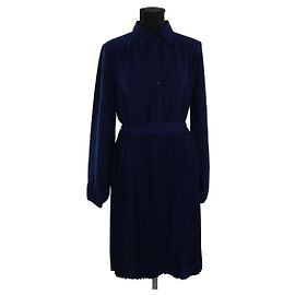 Nina Kaufmann Blue Polyester Dress L Blue