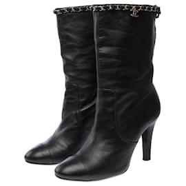 Chanel-CHANEL Black Leather Shoes - 102745-Black