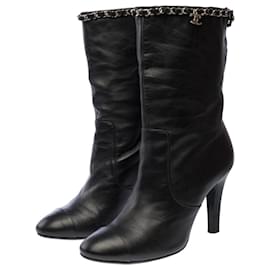 Chanel-CHANEL Black Leather Shoes - 102745-Black