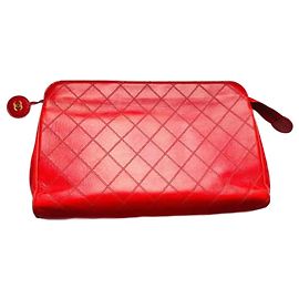 Chanel Clutch Red Lambskin Red