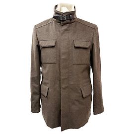 Loro Piana Traveller Field Jacket in Brown Cashmere Brown Red