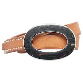 Hermès-Hermes Appli2 Leather Bracelet-Brown