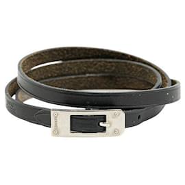 Hermès-Hermes Kelly Aldion Leather Bracelet-Black