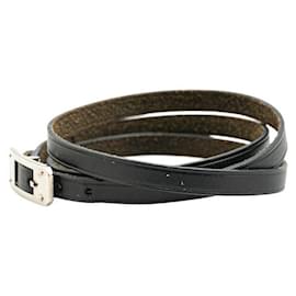 Hermès-Hermes Kelly Aldion Leather Bracelet-Black