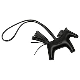 Hermès-Hermès Black Milo Lambskin Grigri So Black Rodeo Bag Charm PM-Black