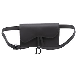 Dior Schwarze Ultramatte Saddle Gürteltasche Schwarz