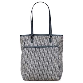 Dior-Dior Blue Diorissimo Trotter Canvas Tote-Blue