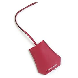 Hermès-Hermes Handbag Charm in Burgundy and Silver-Silvery,Dark red