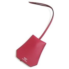 Hermès-Hermes Handbag Charm in Burgundy and Silver-Silvery,Dark red