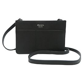 Borsa a spalla mini da uomo in Saffiano di Prada Nero