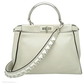 Fendi Peekaboo Medium Handtasche Weiß