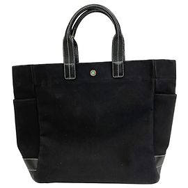 Tiffany & Co. Black Canvas and Leather Shoulder Tote Bag Black