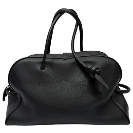 Jacquemus Le Grand Turismo Holdall Weekend Bag in Black Leather Black