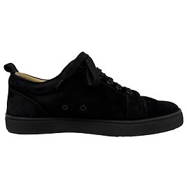 Sneakers Louis Junior Christian Louboutin in Velluto Nero Nero