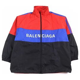 Balenciaga Logo-print polyester jacket Black Red Blue
