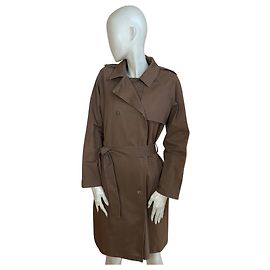 Autre Marque Trench de algodón marrón con cinturón – Laetitia Ivanez x Galeries Lafayette (T40) Marrón oscuro