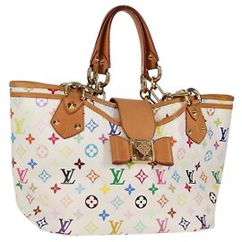 LOUIS VUITTON Monogram Multicolor Annie MM Tote Bag White M40307 LV Auth 122879V White