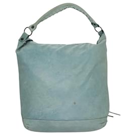 Balenciaga-BALENCIAGA The Day Shoulder Bag Leather Light Blue 140442 Auth PP754-Light blue