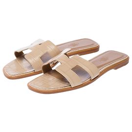 Hermès HERMES Exotic Leather Shoes Beige - 102744 Beige