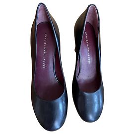 Sapatos de salto alto de couro preto com efeito python – Marc by Marc Jacobs (Tamanho 36) Preto