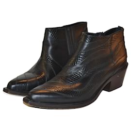 Pinko ankle boots black leather size 37 Black
