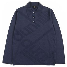 Alfred Dunhill Polo in misto lana e seta Dunhill Blu Blu navy