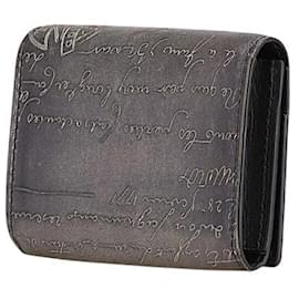 Autre Marque-Berluti Calligraphy Leather Card Case-Grey