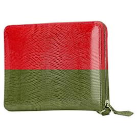 Hermès-Hermes Charlie Lizard Travel Case-Red