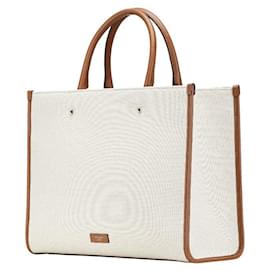 Jimmy Choo-JIMMY CHOO Avenue Canvas Leather 2way Bag-Brown,Beige