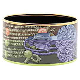 Hermès-Hermes Email TGM Cloisonne Bangle-Golden