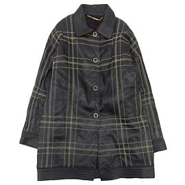 Loewe Checkered Anagram Leather Coat Black Black