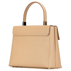 Salvatore Ferragamo-Salvatore Ferragamo Gancini Leather 2way Bag-Beige