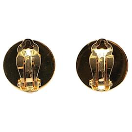 Hermès-Hermes Gold Plated Corozo Earrings-Golden