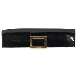 Roger Vivier Clutch aus schwarzem Lackleder Schwarz