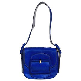 Tory Burch Borsa a spalla in pelo di vitello blu cobalto Blu