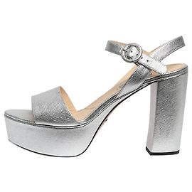 Prada Silver metallic platform heels - size EU 39 (UK 6) Silvery