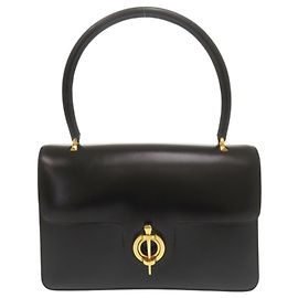 Hermès Hermes Black Leather Handbag Black