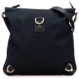 Bolsa transversal Gucci em lona GG azul Abbey D Ring Azul Azul marinho