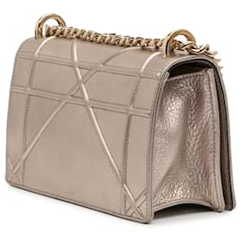Dior-Dior Gold Medium Metallic Grained Calfskin Diorama Flap-Golden,Other