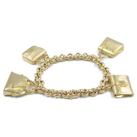 Hermès-Hermès Gold 18K Yellow Gold Bag Charm Chain Bracelet-Golden