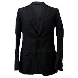 Ermenegildo Zegna Zegna Single-Breasted Edge Cut Blazer in Black Wool Black