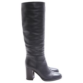 Botas altas Gianvito Rossi Santiago 85 en cuero negro Negro