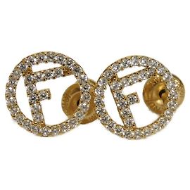 Orecchini Fendi F D'oro Metallico